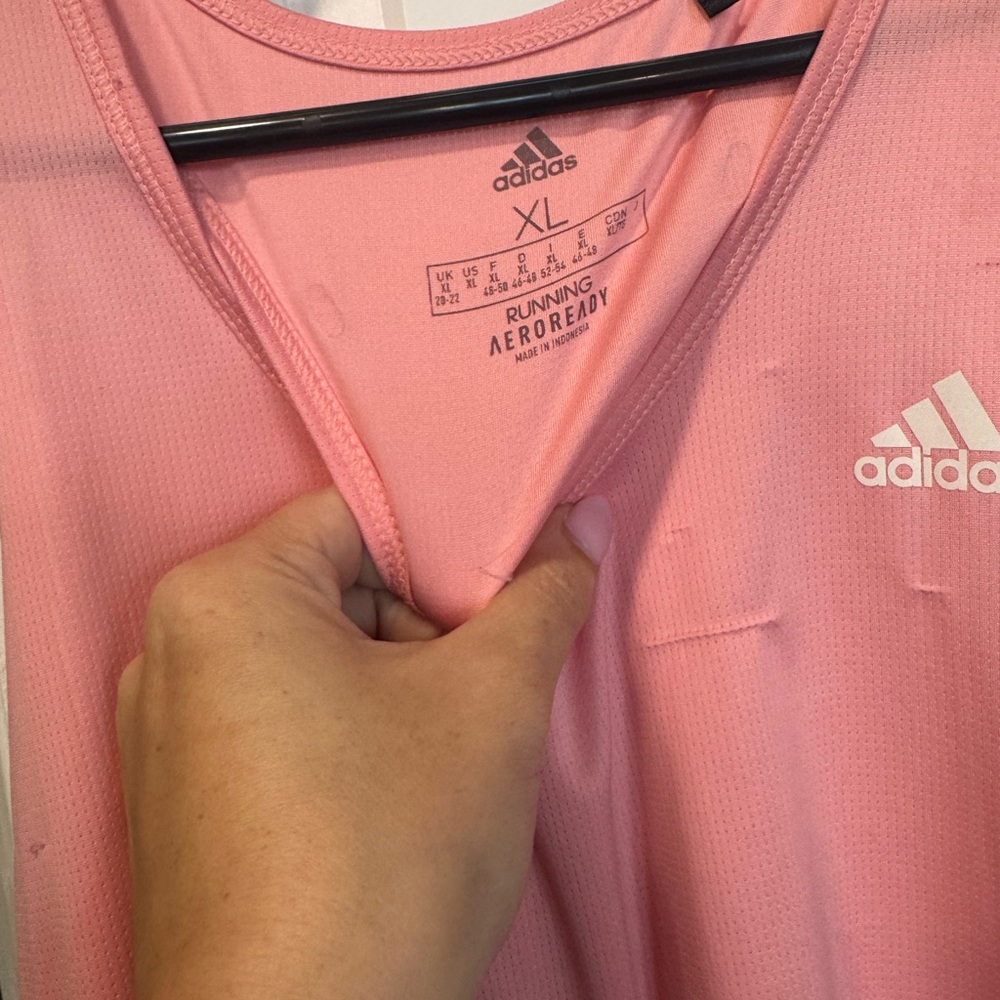 Adidas Pink Fitted Sleeveless Tank Top – Size XL